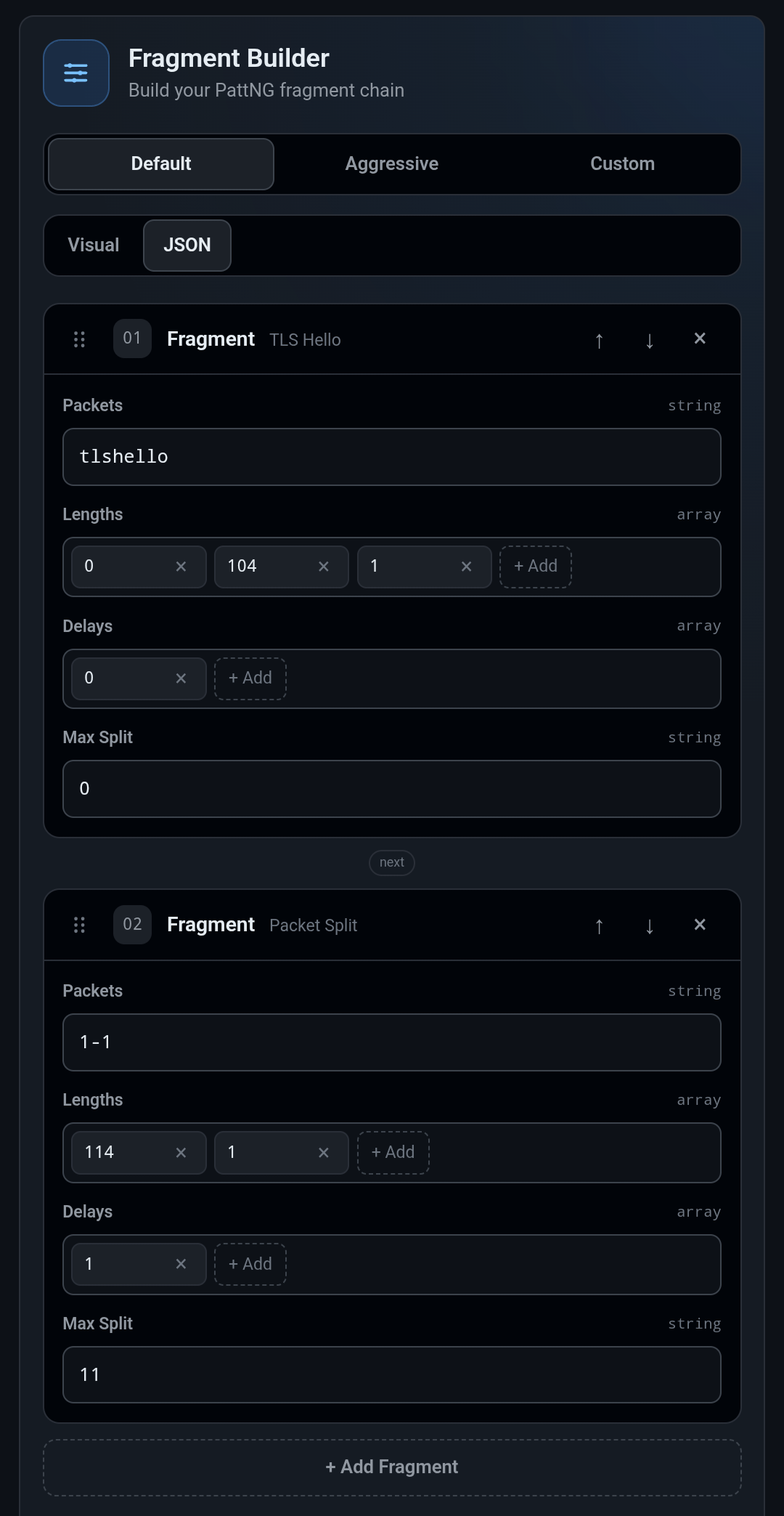 Fragment Builder